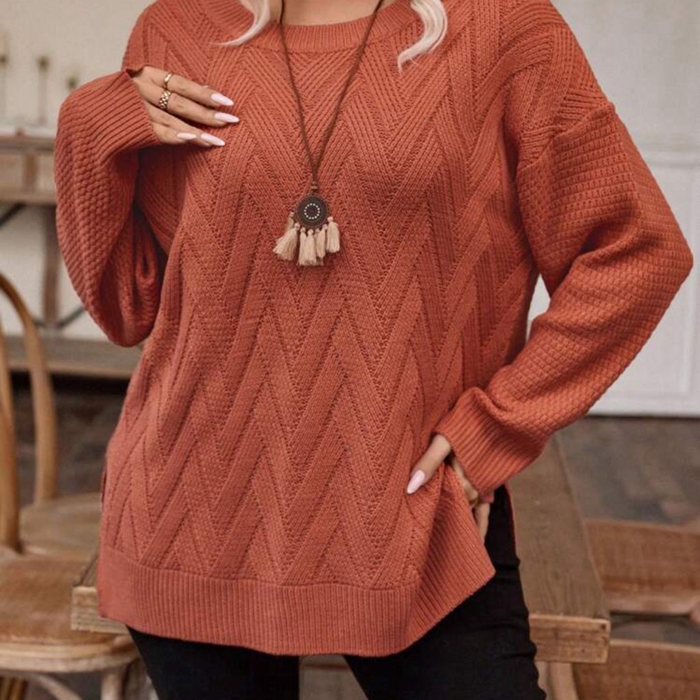 This shirt didn’t fit me as I would hoped. Its a Burnt orange (14) SHEIN